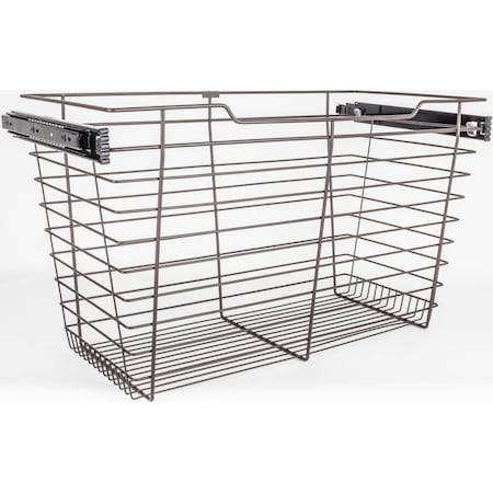 Dark Bronze Closet Pullout Basket With Slides 16Dx23Wx17H